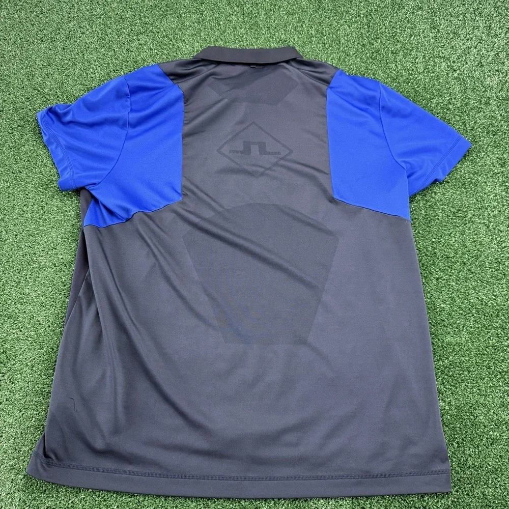 J. Lindeberg Golf Men's Short Sleeve Polo Shirt Size 2XL XXL Blue Regular Fit